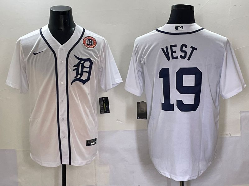 Men 2025 Detroit Tigers #19 Vest White Game Nike MLB Jersey style 8